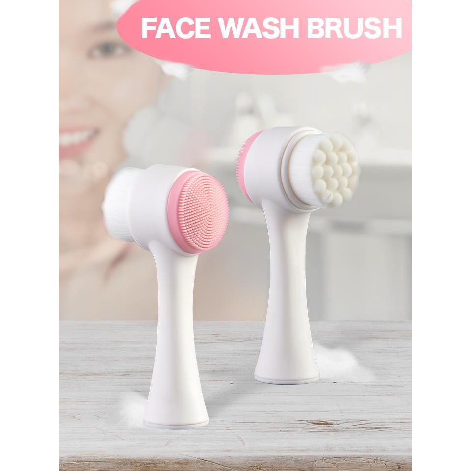 !!สินค้าขายดี!! แปรงล้างหน้า แปรงขัดหน้าแบบสองหัว แปรงทำความสะอาดผิวหน้า Face Wash Brush