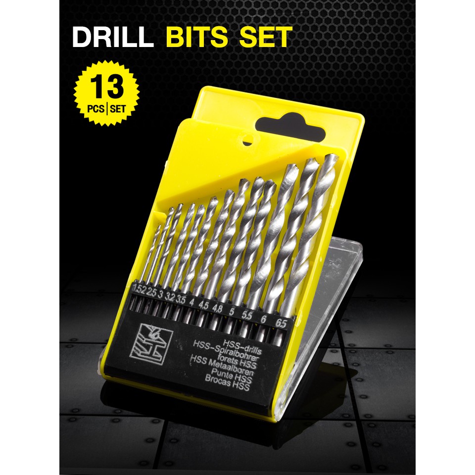 !!สินค้าขายดี!! ชุดหัวสว่านเซ็ต 13 ชิ้น หัวสว่านเจาะไม้ 1.5-6.5 มม. 13-Piece Drill Bit Set 1.5-6.5 mm.