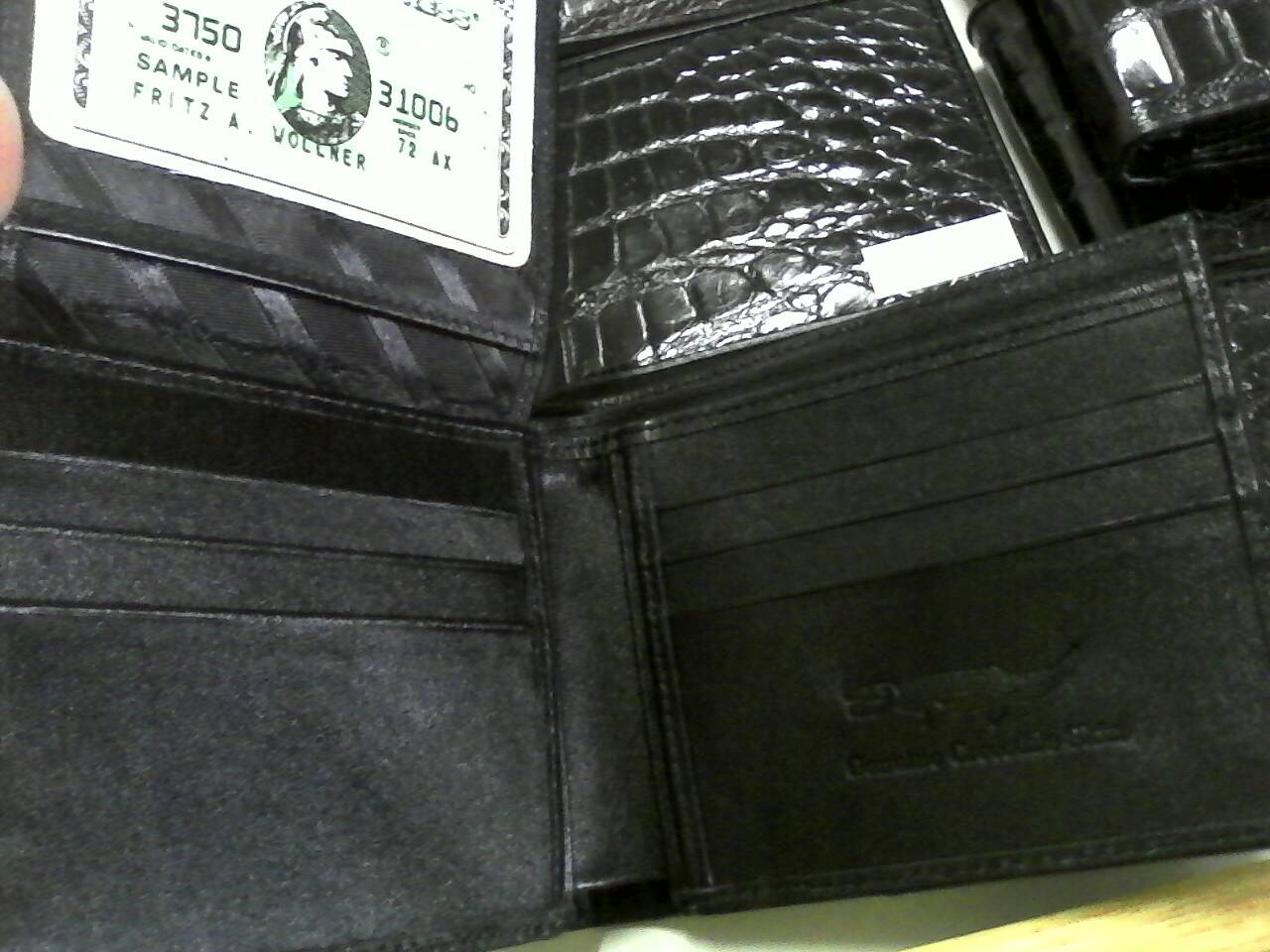 กระเป๋าหนังจระเข้แท้(หนังท้อง) สีดำ