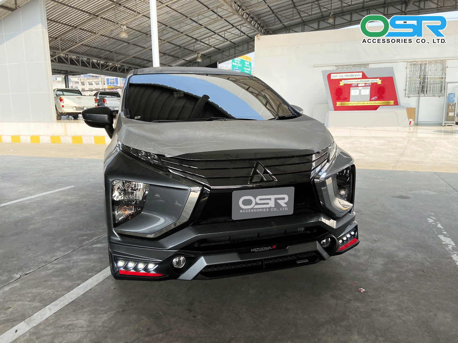ชุดแต่งรถ-สเกิร์ต-อุปกรณ์แต่งรถ Mitsubishi Xpander ทรง Vazoomer-X By OSR