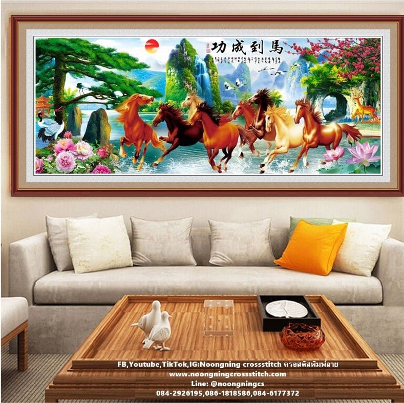 ม้า มงคล หุบเขากุ้ยหลิน ครอสติสคริสตัล Diamond painting โมเสก ภาพติดเพชร งานฝีมือทำที่บ้าน DIY