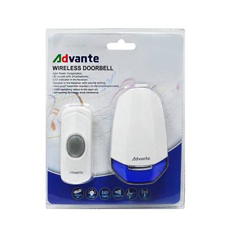 กระดิ่งไร้สายแบบเสียบปลั๊ก ADVANTE x-571P LED แสดงที่ตัวรับสัญญาณ