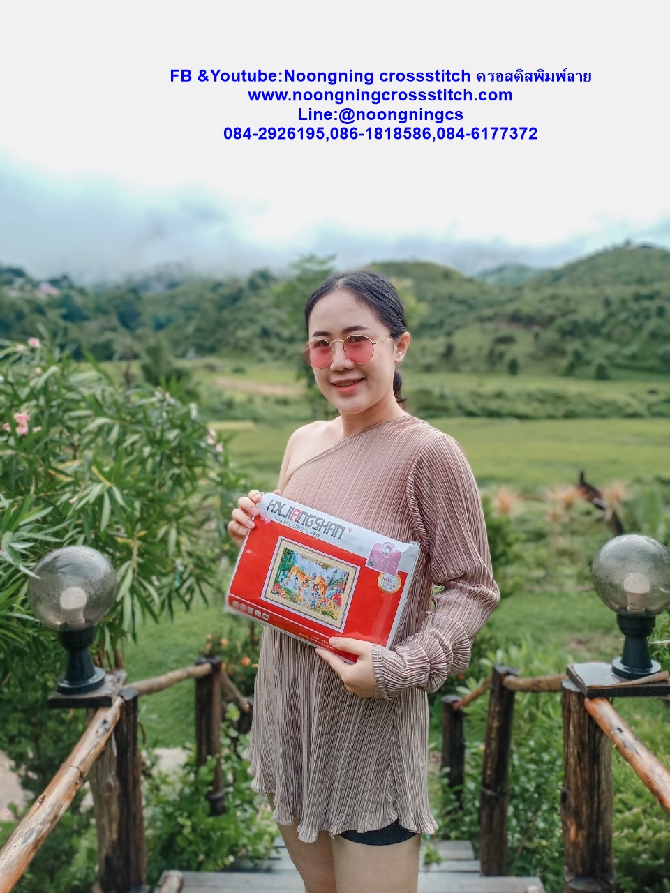 วิวบ้าน ชุดปักครอสติส พิมพ์ลาย ครอสติสจีน งานฝีมือทำที่บ้าน DIY