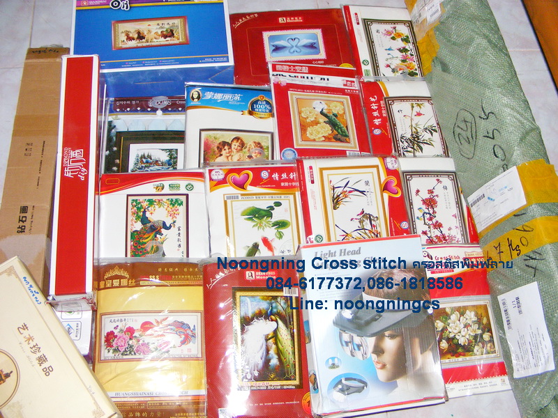 ผีเสื้อ ครอสติสจีนพิมพ์ลาย ชุดปักครอสติช พิมพ์ลาย ครอสติสจีน งานฝีมือ DIY