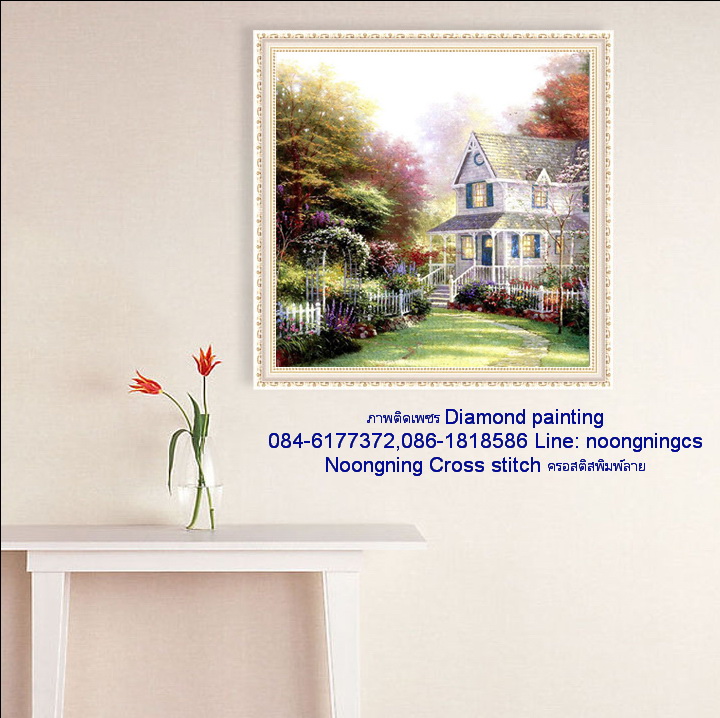 นกยูง ครอสติสคริสตัล Diamond painting โมเสก ภาพติดเพชร งานฝีมือ DIY