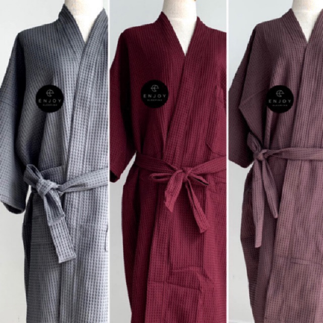 Enjoysleeping เสื้อคลุมอาบน้ำ ชุดคลุมอาบน้ำ bathrobe รังผึ้ง เสื้อคลุม ชุดคลุมโรงแรม ชุดคลุม ปลีกส่ง สปา