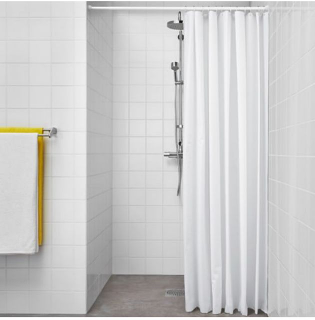 IKEA ⚡ ผ้าม่านห้องน้ำ ห่วงม่าน ราวม่านไม่ต้องเจาะ ikea