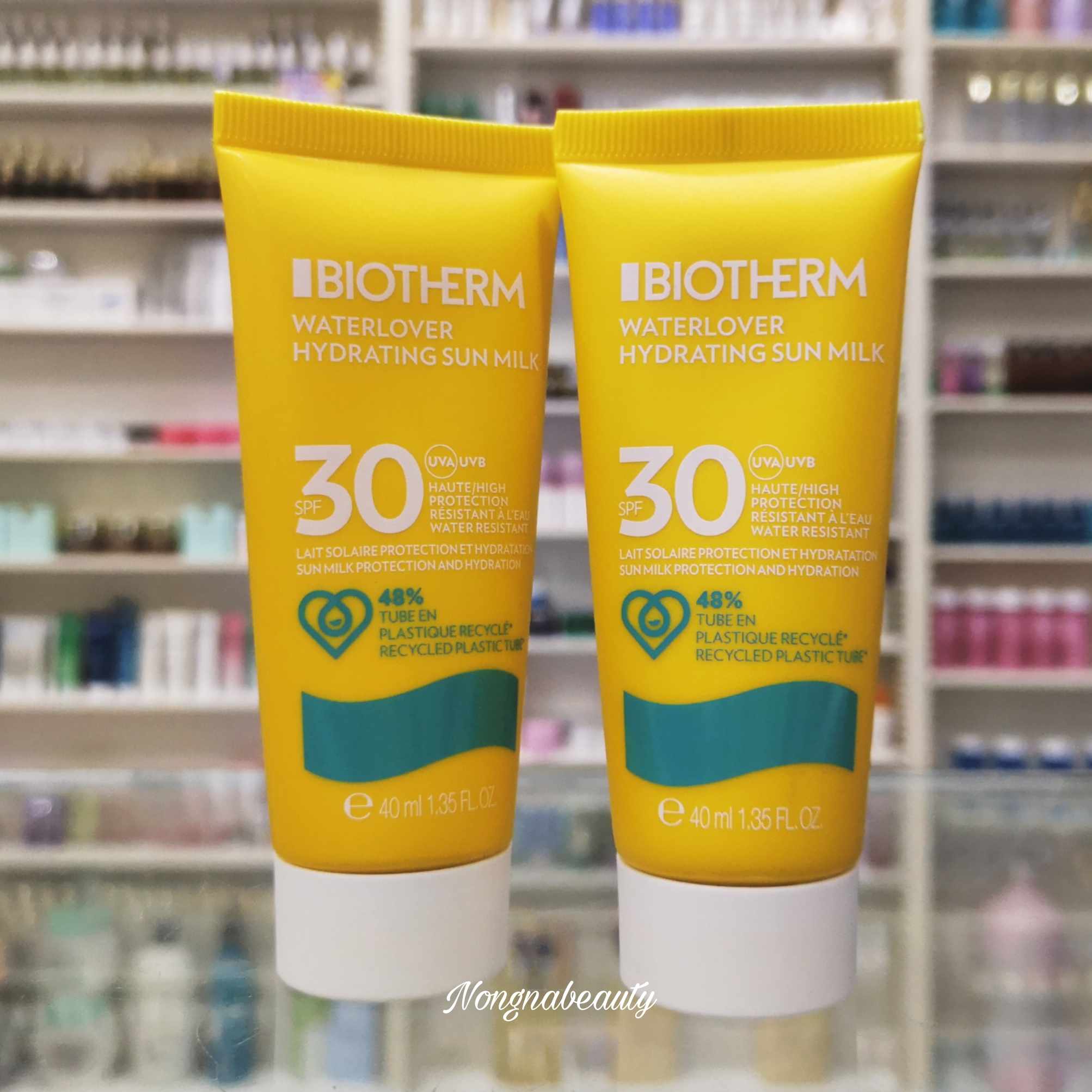 Biotherm Waterlover Hydrating Sun Milk SPF30 (40ml.ขนาดทดลอง) ครีมกันแดดสำหรับผิวหน้าและผิวกาย