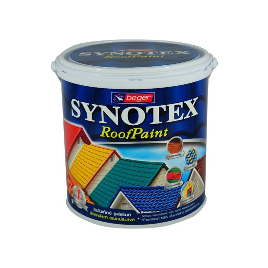 วัสดุก่อสร้าง สีทาบ้าน สีทาทั่วไป สีทาหลังคา BEGER SYNOTEX #R3015 สีน้ำเงินไพลิน 1 แกลลอน