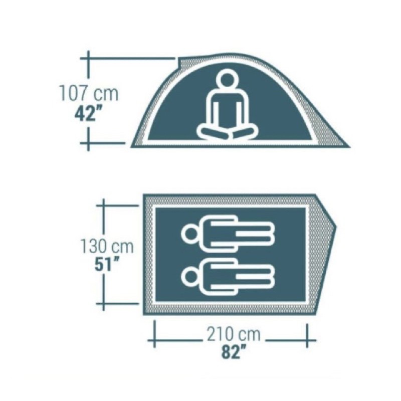 Quechua แท้ เต็นท์ ตั้งแคมป์รุ่น MH100 สำหรับ 2-3 คน