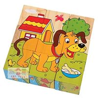 จิ๊กซอว์ไม้ลูกเต๋าลายสัตว์