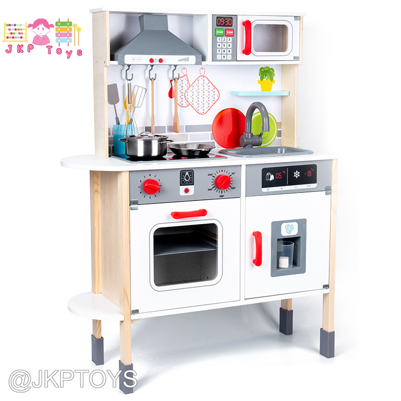 มีบริการประกอบให้ จัดส่งในกรุงเทพ + 500 ฿ PlayTive Junior Kitchen Wooden Toy ครัวไม้เทาแดง สูง110 ซม.ชุดครัวไม้ของเล่น ชุดครัวเด็ก