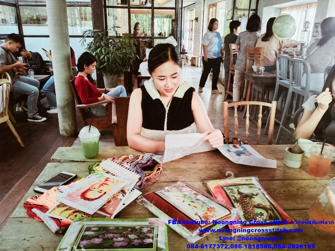นกยูง ชุดปักครอสติส พิมพ์ลาย ครอสติสจีน งานฝีมือทำที่บ้าน DIY
