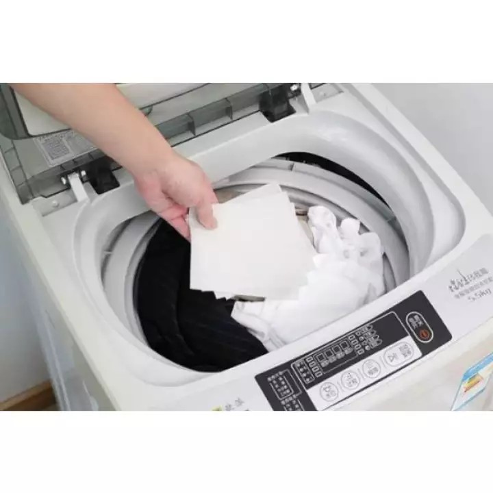 แผ่นดูดซับผ้าสีตก แพค24แผ่น แผ่นซับสี ผ้าซับสี ป้องกันผ้าสีตกใส่เมื่อซักผ้า ใช้ได้ทั้งซักเครื่องและซักมือ