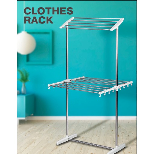 !!สินค้าขายดี!! ราวตากผ้า 2 ชั้น ที่ตากผ้าอเนกประสงค์ Clothes Rack