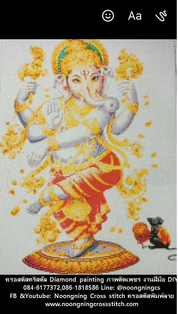 ปลาทอง ครอสติสคริสตัล Diamond painting โมเสก ภาพติดเพชร งานฝีมือทำที่บ้าน DIY