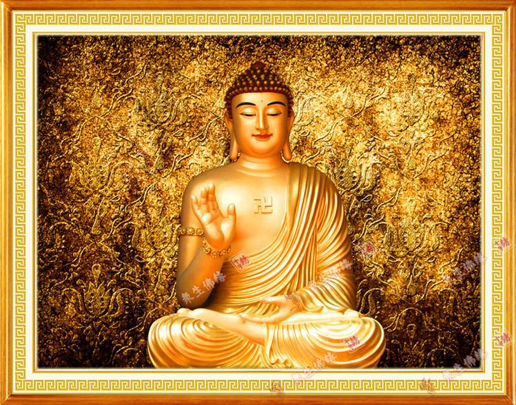 พระพุทธเจ้า ชุดปักครอสติช พิมพ์ลาย ครอสติสจีน งานฝีมือ DIY