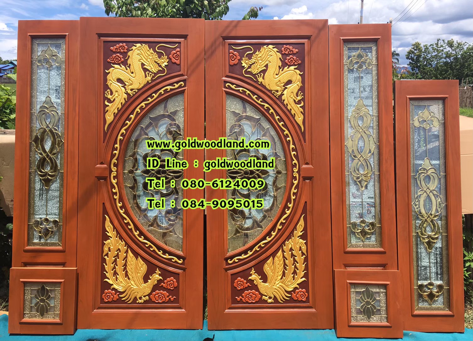 ประตูบ้านไม้สัก GBBB - 250