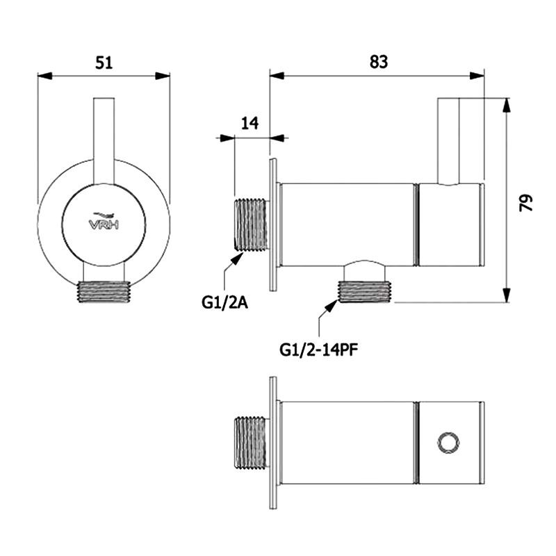 VRH วาล์วฝักบัว รุ่น HFVSB-3120G2 สีสเตนเลส ทนทาน น้ำไม่รั่วซึมง่าย ดีไซน์สวยโดดเด่น