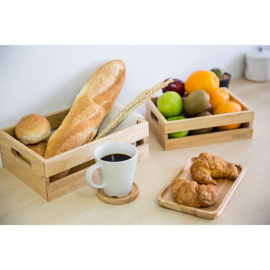 The Wood's Tale จานไม้ ถาดไม้ ทรงสี่เหลี่ยมผืนผ้า RECTANGLE PLATE จากไม้แท้ธรรมชาติ มีให้เลือกสีอ่อนและสีเข้ม มี 4 ไซส์