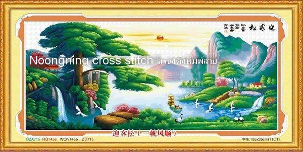 นกกระเรียน ชุดปักครอสติช พิมพ์ลาย ครอสติสจีน งานฝีมือ DIY
