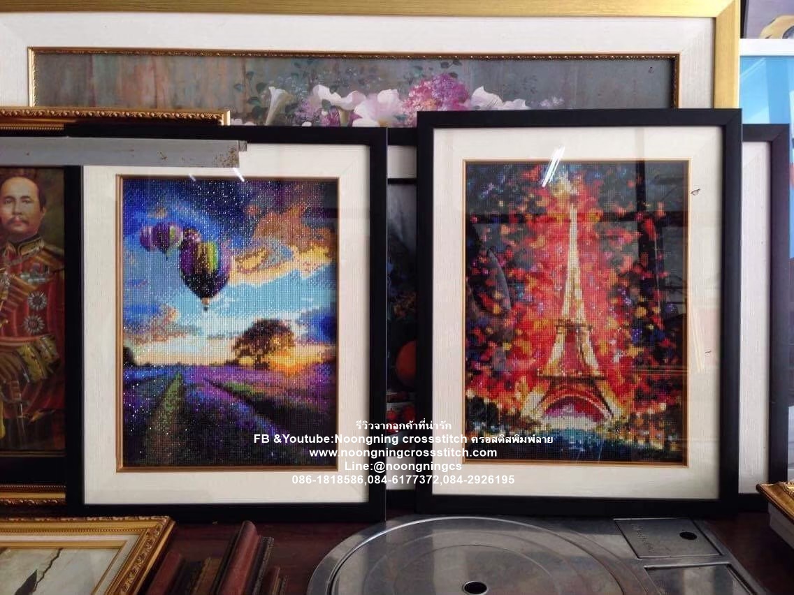 เสือโคร่ง มงคล ครอสติสคริสตัล Diamond painting โมเสก ภาพติดเพชร งานฝีมือทำที่บ้าน DIY