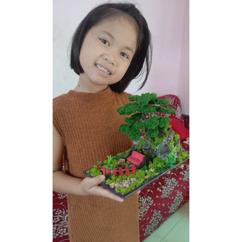 มอสเทียมหญ้าเทียมใบเทียมสำหรับตกแต่งชิ้นงานโมเดลแต่งๆขนาด10กรัม