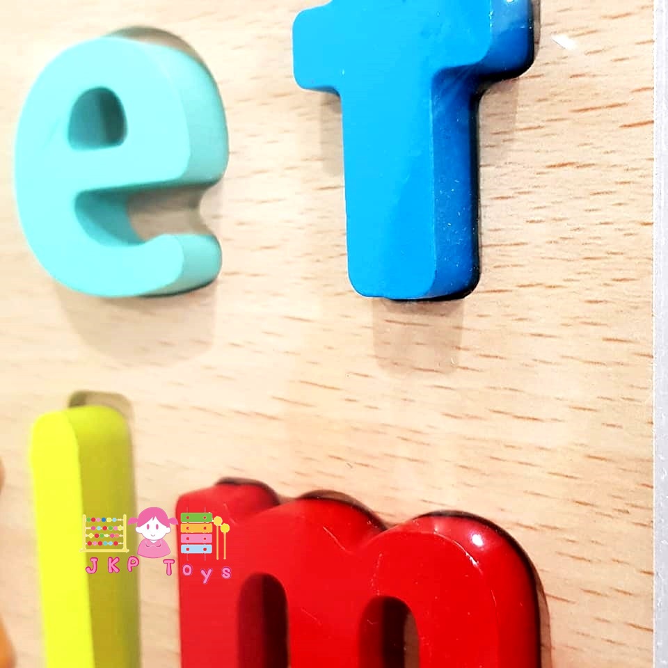 ของเล่นเสริมพัฒนาการ ของเล่นไม้ ชุดกระดานนูน a-z พิมพ์เล็ก