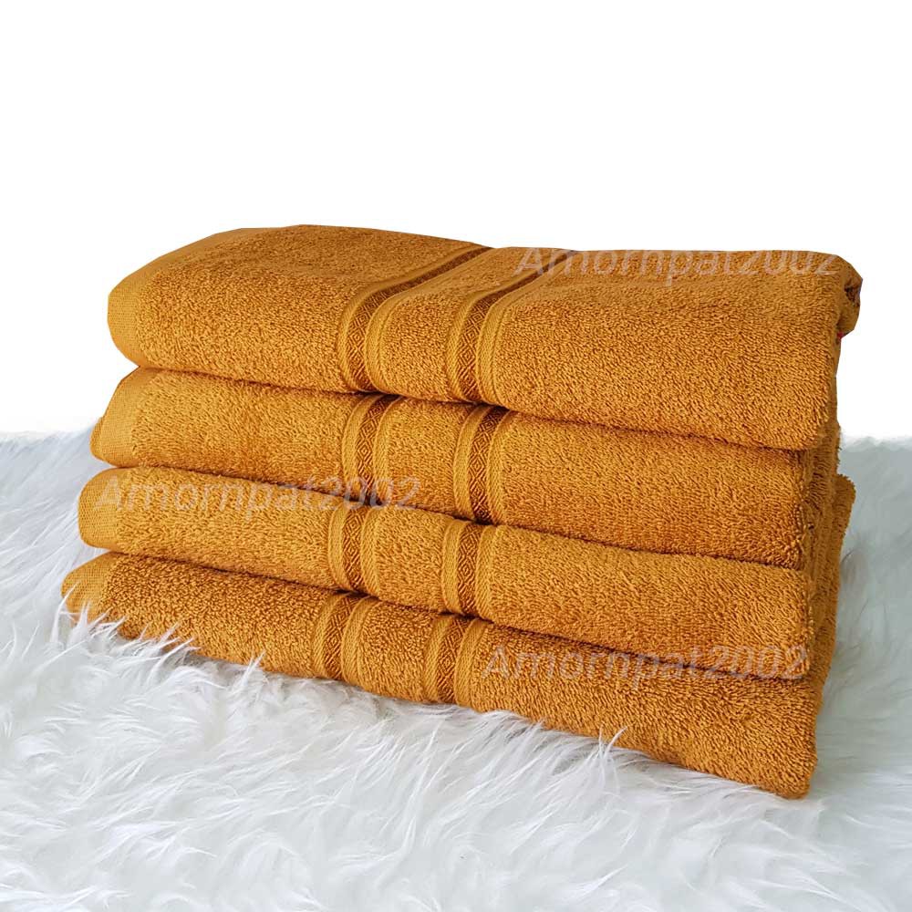 ผ้าขนหนูสีน้ำตาลถวายพระ Cotton100%