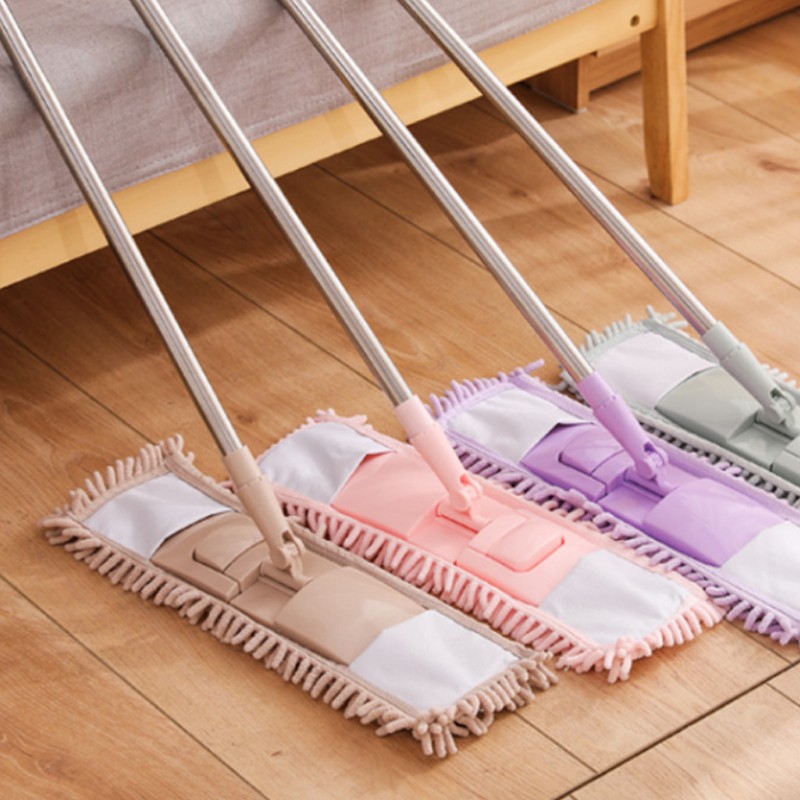 ไม้ถูพื้นรีดน้ำ ไม้ม็อบดันฝุ่น ไมโครไฟเบอร์ 42x12 ด้ามยืดหด 72-120 cm หมุน 360 องศา ไม้ดันฝุ่น ผ้าม๊อบ ไม้ม็อบ ไม้ถูบ้าน