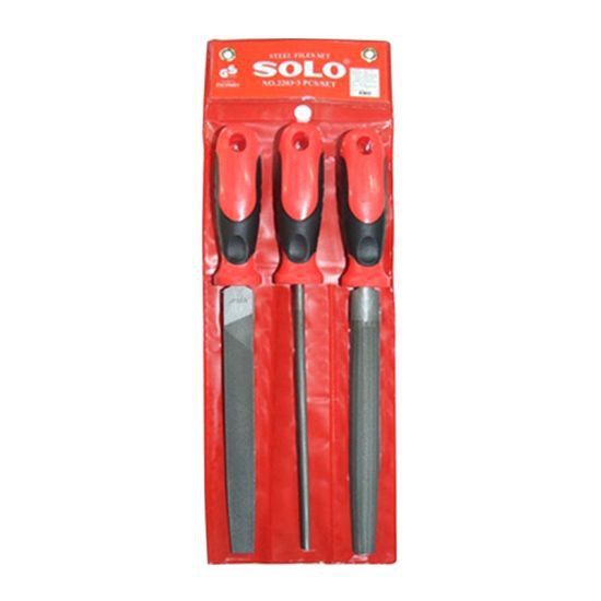 SOLO ตะไบเหล็ก 3 ตัว/ชุด รุ่น 2203 สีแดง ตะไบ
