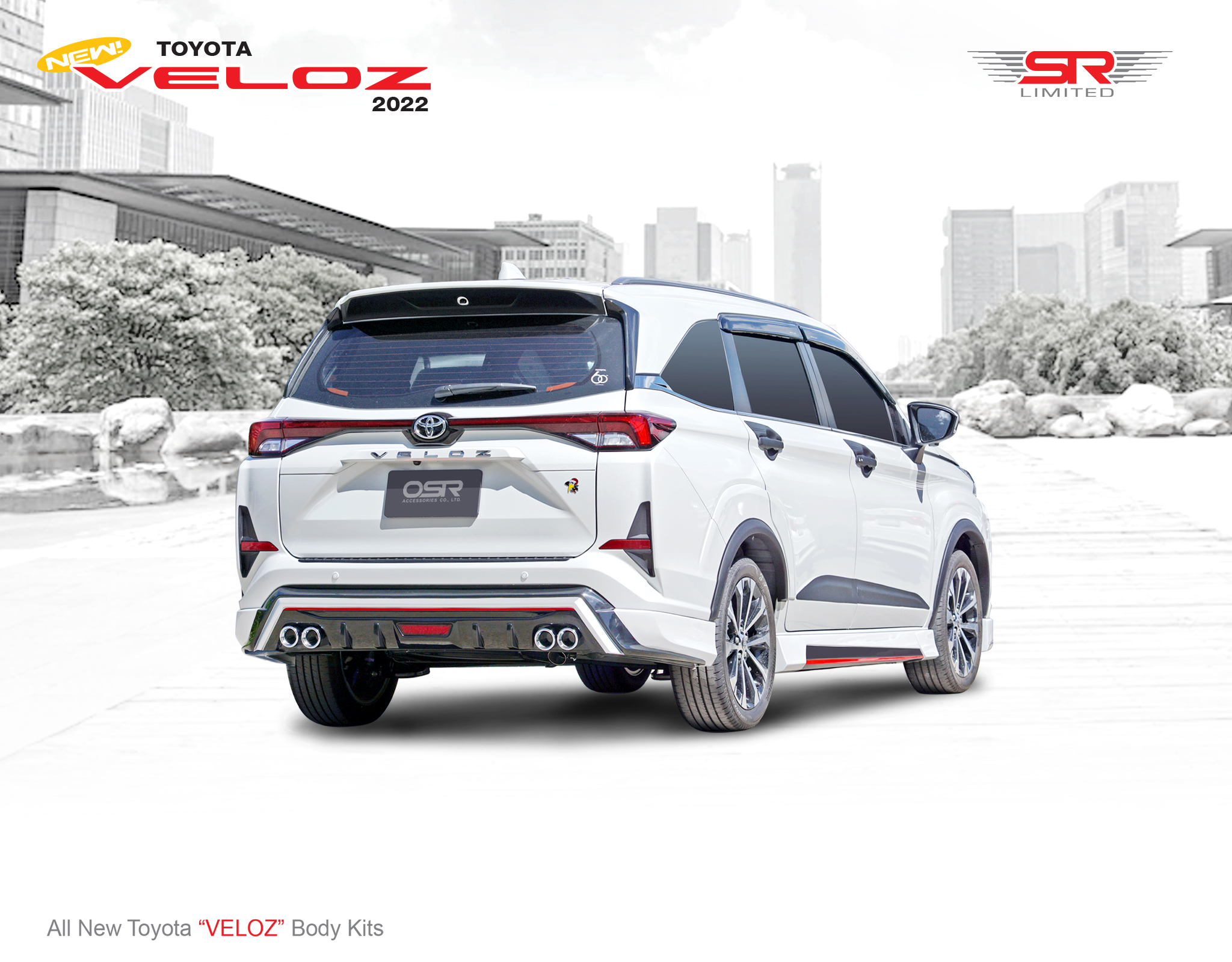 ชุดแต่งรถ-สเกิร์ต-สปอยเลอร์ Toyota Veloz 2022 ทรง SR-Limited