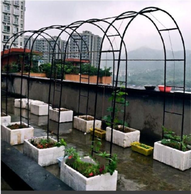 ซุ้มไม้เลื้อย ซุ้มเหล็กโค้ง-เหลี่ยม ซุ้ม 13mm (เขียวเข้ม-ดำ-ขาว) จัดสวนสวยงาม ซุ้มงานแต่ง ซุ้มกุหลาบเลื้อย