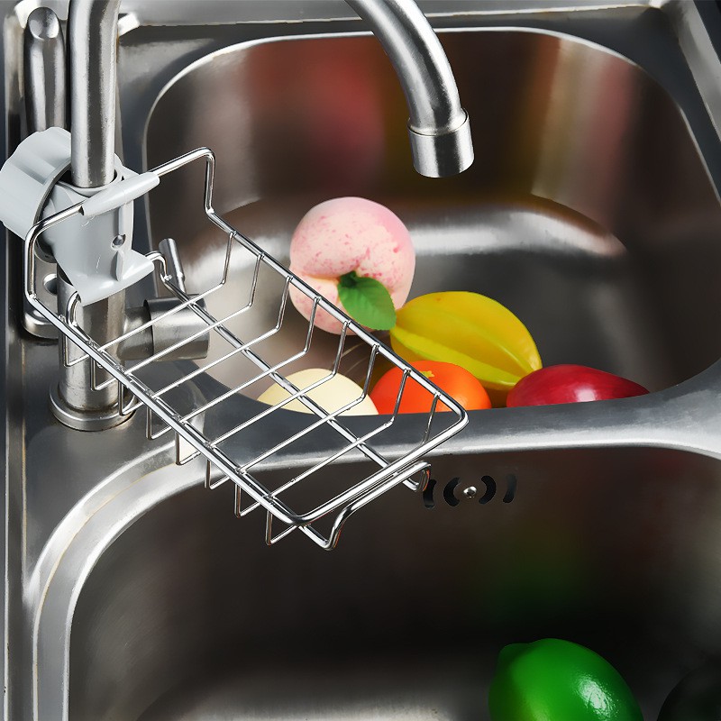 ที่วางฟองน้ำ ที่วางสบู่ ตะแกรงวางฟองน้ำ ตะแกรงสแตนเลส อย่างดี ติดตั้งง่าย ห้องครัว ห้องน้ำ ที่วางของติดก๊อกน้ำ