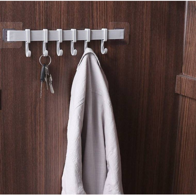 ที่แขวนของ ราวตะขอแขวนของ ที่แขวนติดผนัง ห้องน้ำ ห้องครัว ที่แขวน ไม่ต้องเจาะรู ราวแขวนของ ติดผนัง