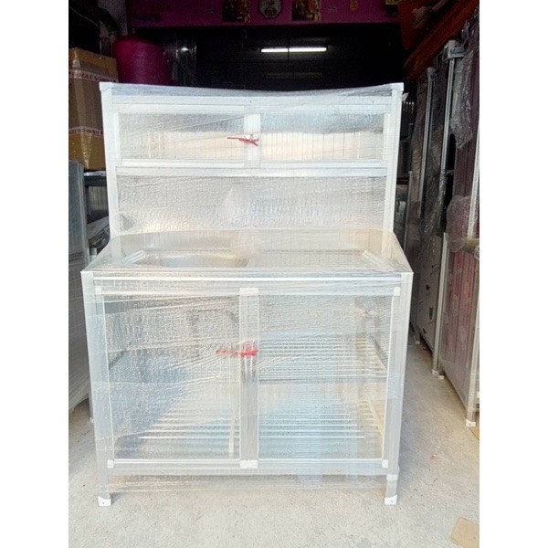 ตู้อ่างล้างจานต่อบน มีที่เก็บจานพร้อมฝาปิด ขนาด 1 เมตร