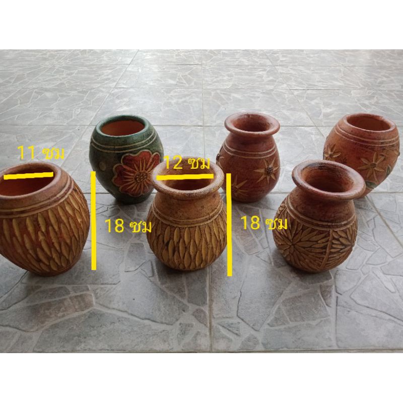 แจกันดินเผาประดับตกแต่งอาคาร บ้าน และสวน
