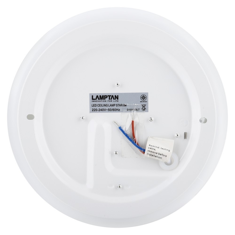 ไฟเพดาน LED LED STAR 8W DL LAMPTAN พลาสติก MODERN ขาว 7นิ้ว โคมไฟภายใน โคมไฟเพดาน