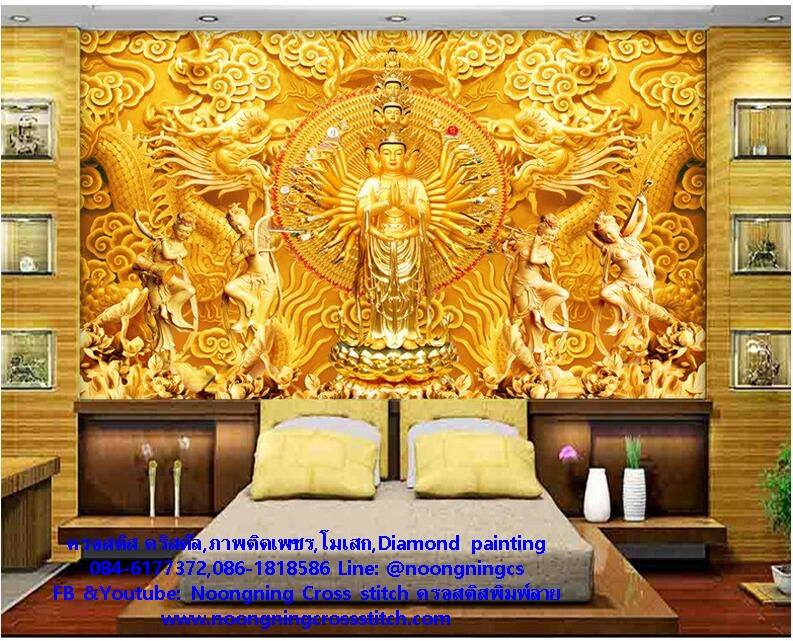 เจ้าแม่กวนอิมพันมือ ครอสติสคริสตัล Diamond painting โมเสก ภาพติดเพชร งานฝีมือทำที่บ้าน DIY