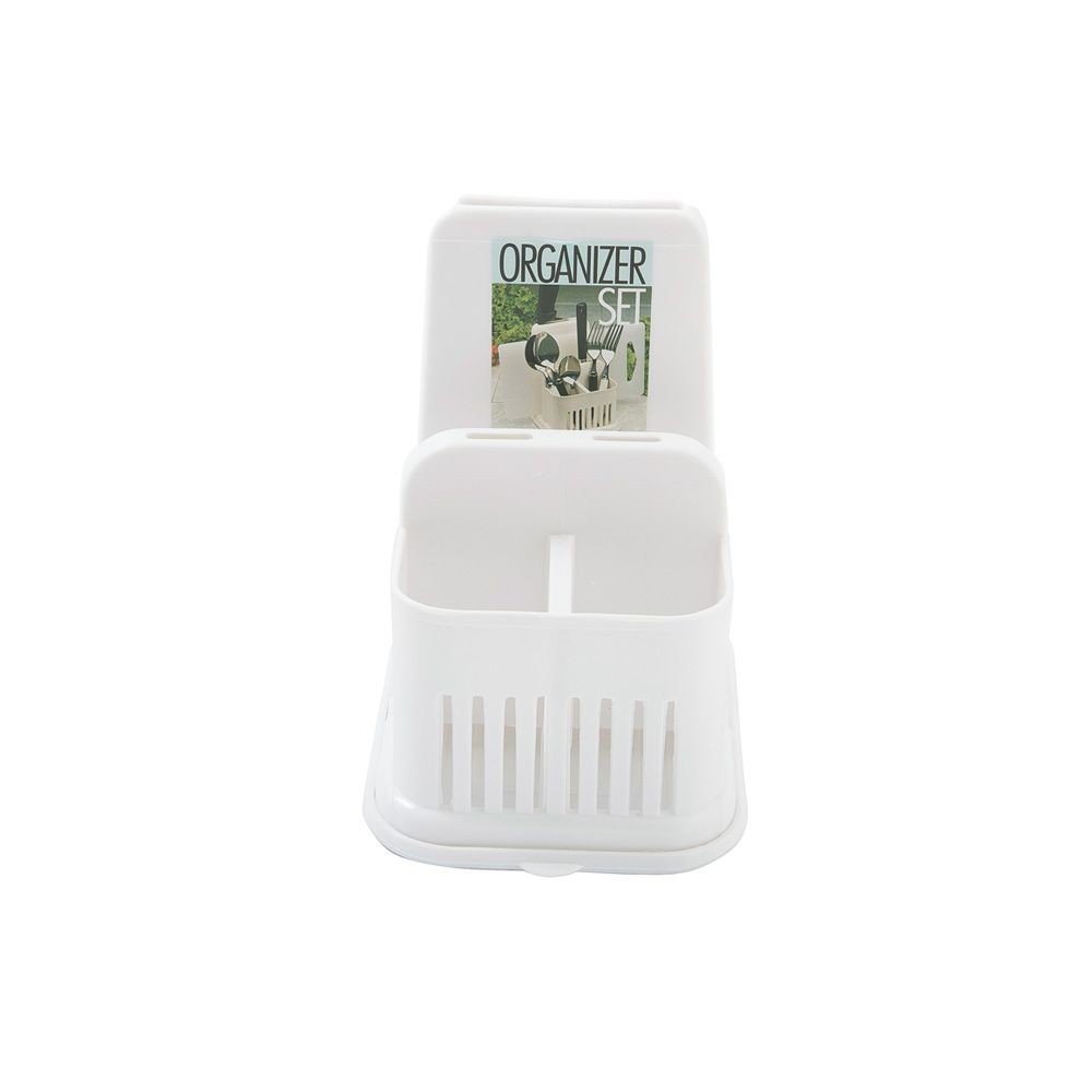 ที่ใส่อุปกรณ์ในครัว 2 ช่อง และเสียบมีด 1193 UTENSIL HOLDER 2HOLE SQUARE 1193 WH