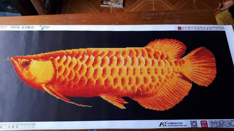 มังกรทอง ครอสติสคริสตัล Diamond painting โมเสก ภาพติดเพชร งานฝีมือทำที่บ้าน DIY