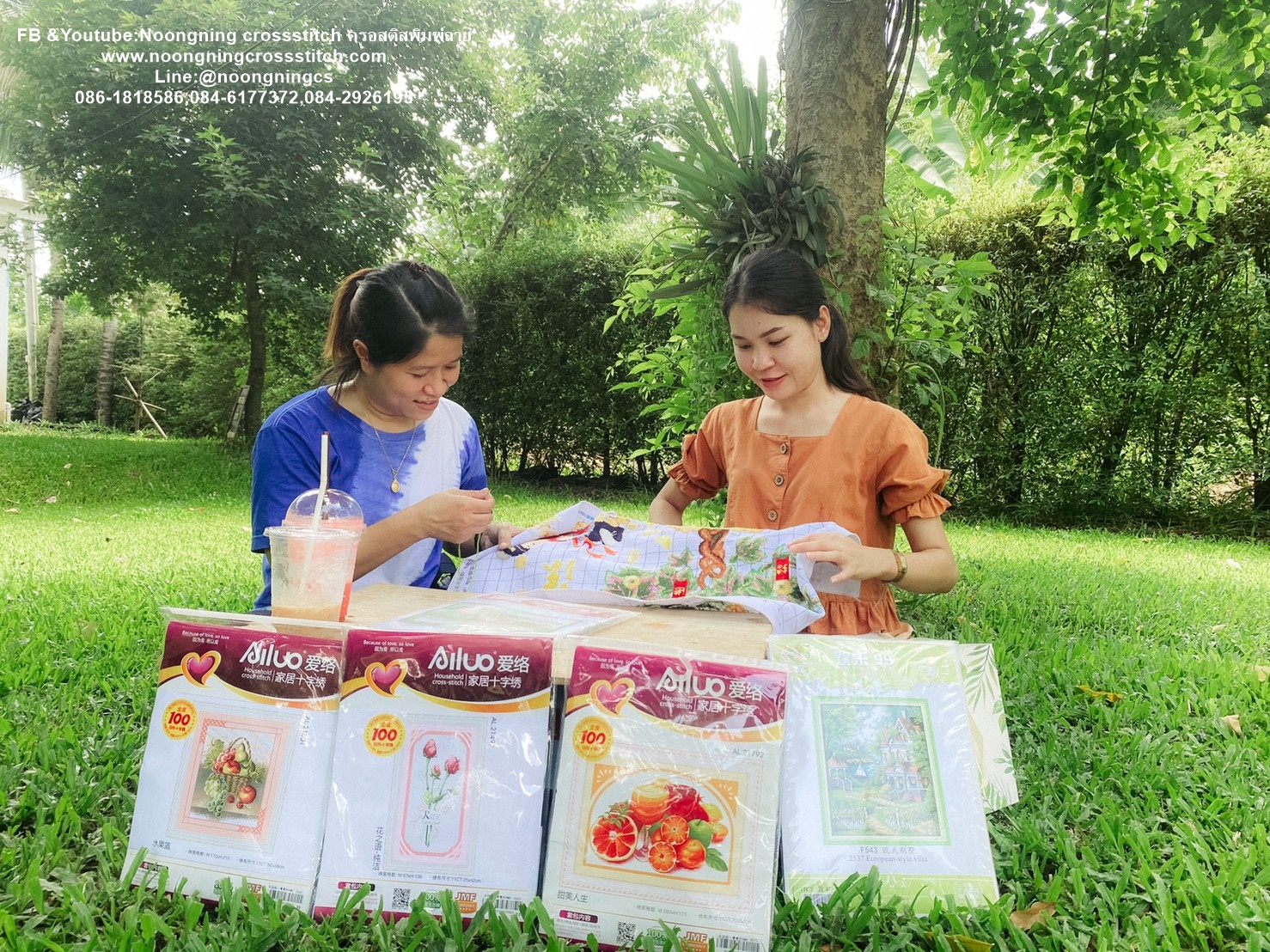 ปลากัดมงคล ชุดปักครอสติส พิมพ์ลาย ครอสติสจีน งานฝีมือทำที่บ้าน DIY