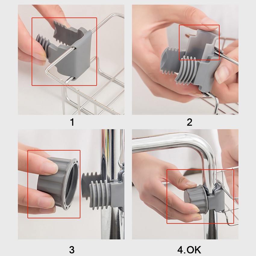 ที่วางฟองน้ำ ที่วางสบู่ ตะแกรงวางฟองน้ำ ตะแกรงสแตนเลส อย่างดี ติดตั้งง่าย ห้องครัว ห้องน้ำ ที่วางของติดก๊อกน้ำ
