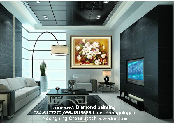 วิวท่าน้ำ ครอสติสคริสตัล Diamond painting โมเสก ภาพติดเพชร งานฝีมือ DIY