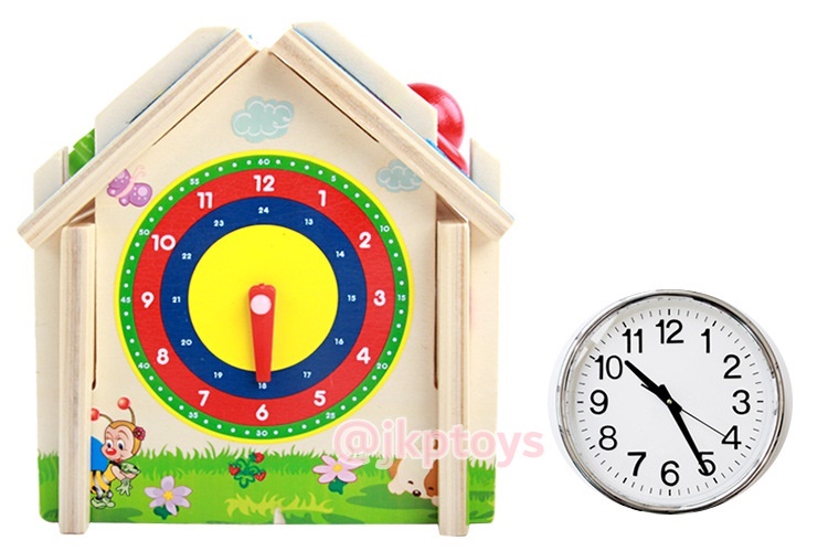 ของเล่นไม้ บ้านไม้กิจกรรม บล็อคหยอด ตัวเลข 0-9 ฟันเฟือง ทุบ 3 ช่อ