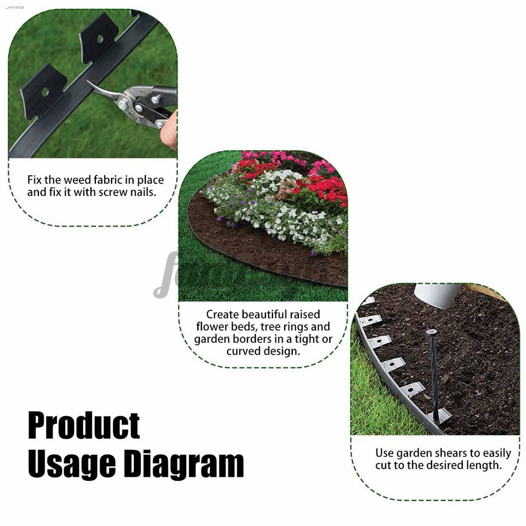 ขอบสนามหญ้าแบบยืดหยุ่นสําหรับตกแต่งสวน