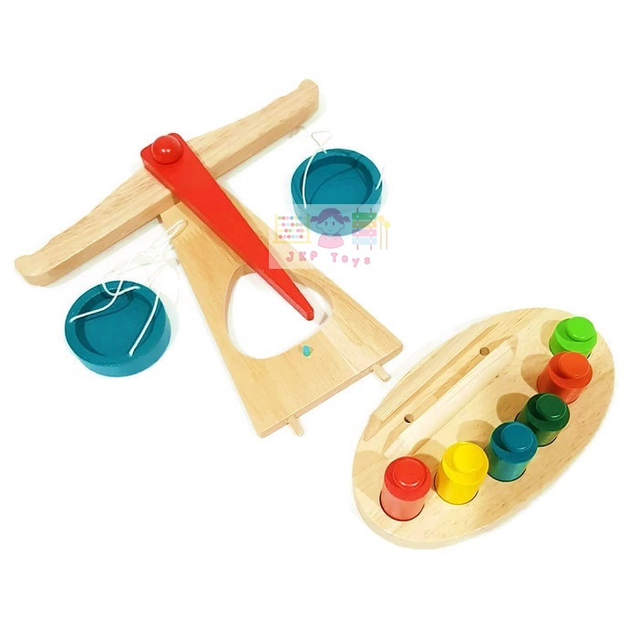 ของเล่นไม้เสริมทักษะ ตาชั่งไม้สอนเรื่องน้ำหนัก ความสมดุล