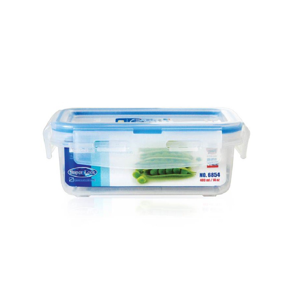 กล่องอาหารเหลี่ยม 0.4 ลิตร SUPER ลิตรOCK 6854 FOOD CONTAINER SUPER LOCK 6854 0.4L RECTANGLE