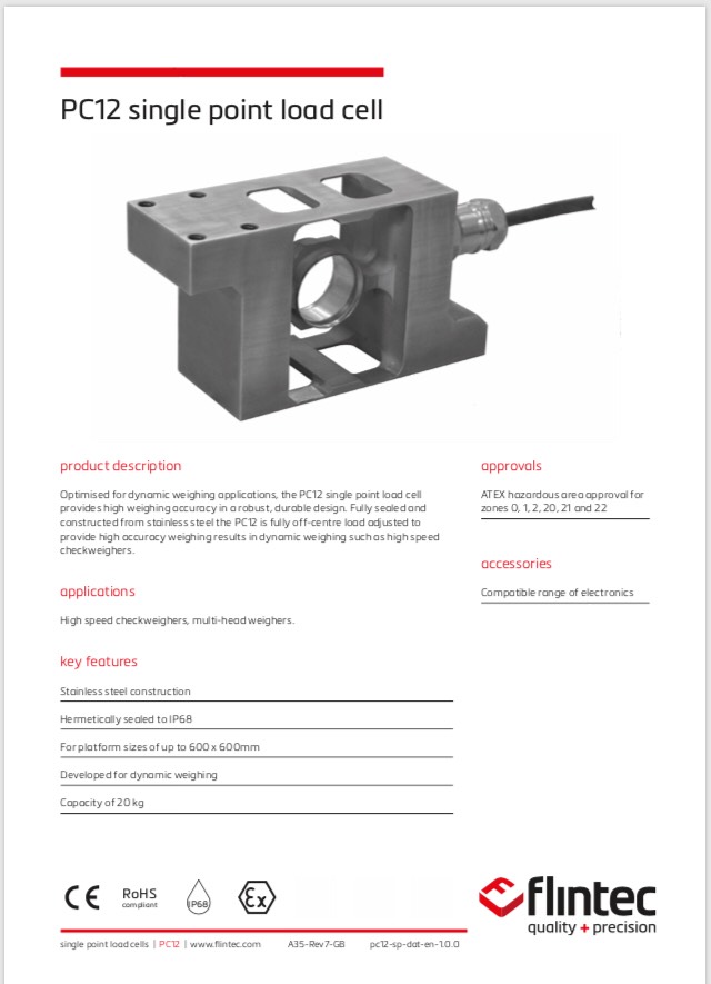 PC12 Single Point Load Cell (20kg)