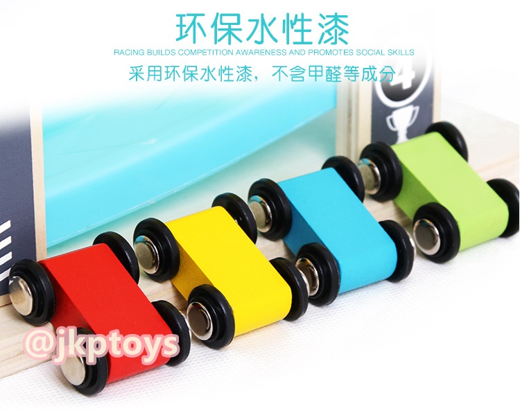 ของเล่นไม้เสริมพัฒนาการ ขายส่ง รถรางไม้สไลเดอร์ 4 ชั้น (สูง 24 ซม) (ขายส่ง 6 ชิ้น)